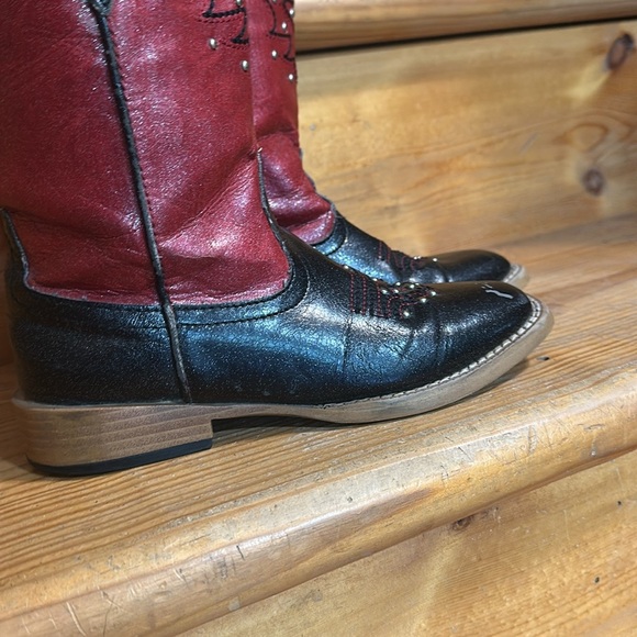 ROPER KIDS Red and Black Western Cowboy Boots - Picture 8 of 12
